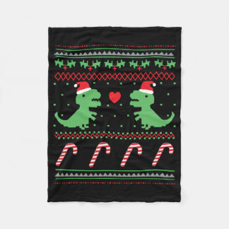 Kerstdinosaur Fleece Deken