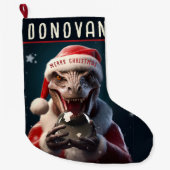 Kerstdinosaur Grote Kerstsok (Voorkant)