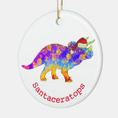 Kerstdinosaur Keramisch Ornament (Links)