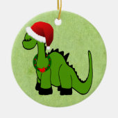 Kerstdinosaur Keramisch Ornament (Voorkant)