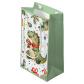 Kerstdinosaur Klein Cadeauzakje (Voorkant Gekanteld)