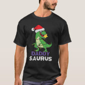 Kerstdinosaur papa Saurus Tree Rex Kerstmis T-shirt (Voorkant)