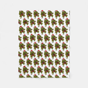 Kerstdinosaur Snowflake Fleece Blanket Deken