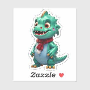 Kerstdinosaur Sticker