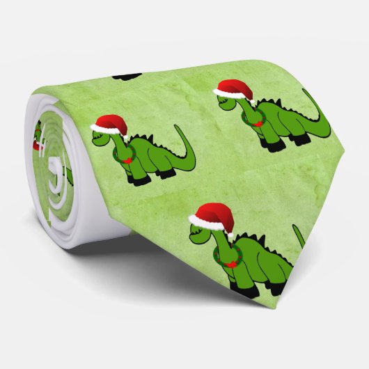 Kerstdinosaur Stropdas (Opgerold)