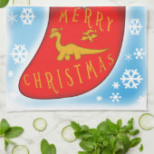 Kerstdinosaur Theedoek (Gevouwen)