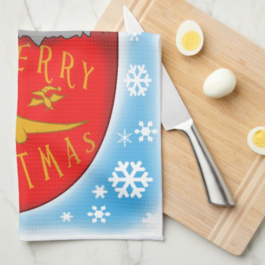 Kerstdinosaur Theedoek (Quarter Fold)