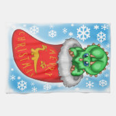 Kerstdinosaur Theedoek (Horizontaal)