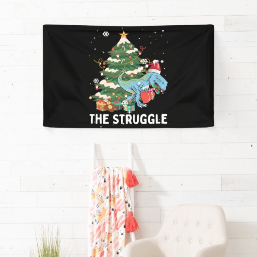 kerstdinosaur Tree Rex Pajamas Struggle Spandoek (Insitu)