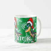 Kerstdinosaurus Cute Green Kinderen Hot Chocolade Koffiemok (Voorkant rechts)