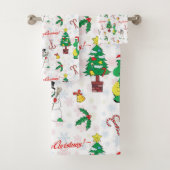 Kerstdinosaurus en sneeuwman bad handdoek (Insitu)