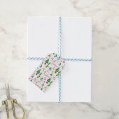 Kerstdinosaurus en sneeuwman cadeaulabel (Met Touw)