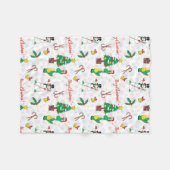 Kerstdinosaurus en sneeuwman fleece deken (Voorkant (Horizontaal))