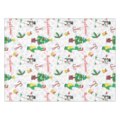 Kerstdinosaurus en sneeuwman tafelkleed (Voorkant (Horizontaal))