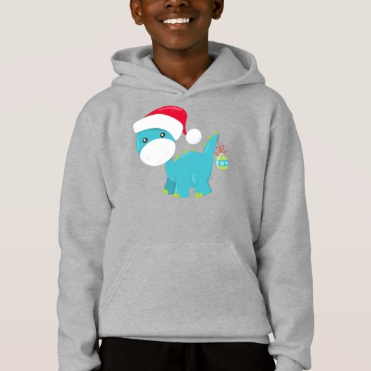 Kerstdinosaurus, Santa Hat, Dino, Brontosaurus (Voorkant)