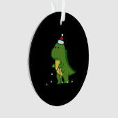 kerstdinosaurusboom Rex die string ligh maakt Ornament (voorkant)