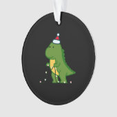kerstdinosaurusboom Rex die string ligh maakt Ornament (voorkant)