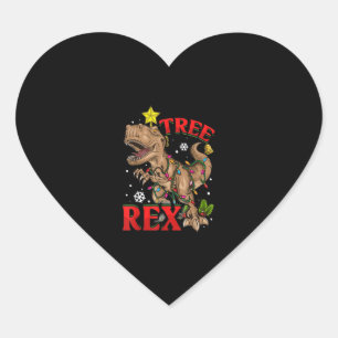kerstdinosaurusboom Rex-lampjes T Rex-kerstmis Hart Sticker
