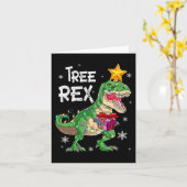 kerstdinosaurusboom Rex Pajamas Mannen Boys Kinder Kaart (Gele Bloem)