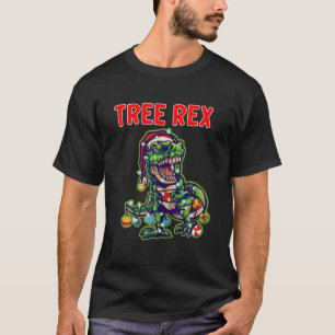 kerstdinosaurusboom Rex Pajamas Mannen Boys Kinder T-shirt