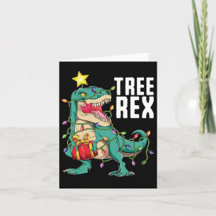 Kerstdinosaurusboom Rex Trex Pajamas Mannen Kaart