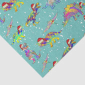 Kerstdinosaurussen in Santa Hats Tissuepapier (Detail)