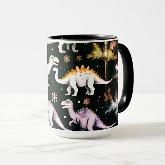 kerstdinosaurussen mok (Voorkant rechts)