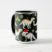 kerstdinosaurussen mok (Voorkant links)