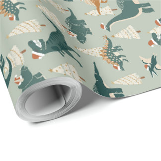 Kerstdinosaurussen voor kinderen cadeaupapier
