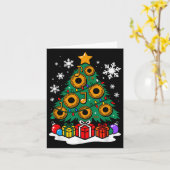 Kerstdj-speler Xmas Tree Funny Music Lover Sa Kaart (Gele Bloem)