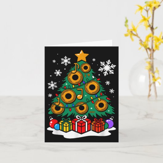 Kerstdj-speler Xmas Tree Funny Music Lover Sa Kaart (Gele Bloem)