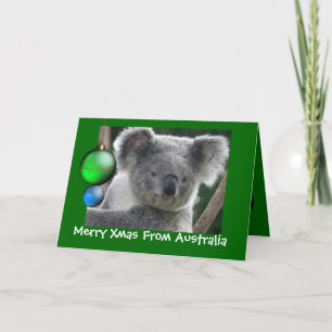 Kerstdkaart Prettig Kerstfeest Uit Australië Koala Feestdagen Kaart