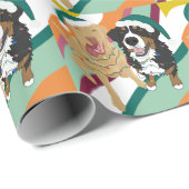 Kerstdley Labrador en Bernese Mountain Dog Cadeaupapier (Rol Hoek)