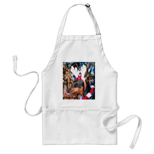 Kerstdoberman Funny Apron Standaard Schort (Voorkant)