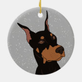 Kerstdoberman Pinscher Keramisch Ornament (Achterkant)
