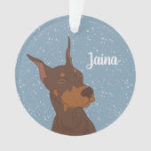 Kerstdoberman Pinscher Ornament (voorkant)