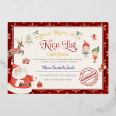 Kerstdocument met folie van de goede lijst van Sin Folie Uitnodiging (Voorkant)