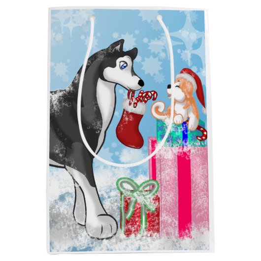 Kerstdoggies! Medium Cadeauzakje (Voorkant)