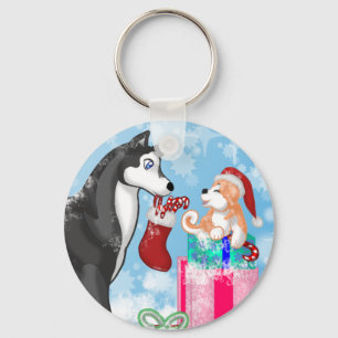 Kerstdoggies! Sleutelhanger