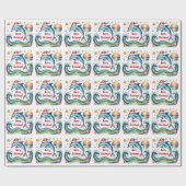 Kerstdolfijn in een tropisch paradijs cadeaupapier (Vlak)