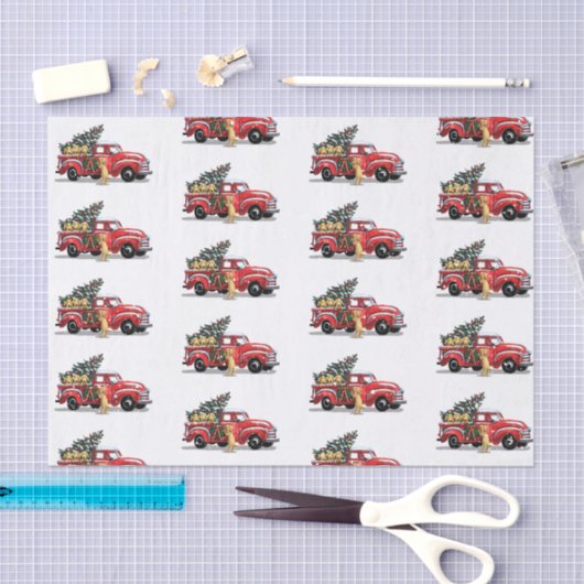 kerstdonghonden op witte sneeuw tissuepapier (Craft)