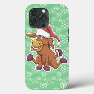 KerstDonkey-Cartoon iPhone 13 Pro Hoesje