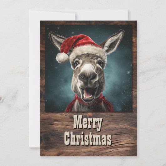 KerstDonkey Feestdagenkaart (Voorkant)