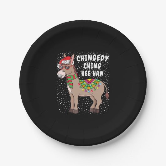 KerstDonkey Funny American Italiaanse kerstcadeau Papieren Bordje (Voorkant)