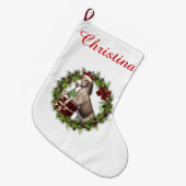 KerstDonkey Santa Persoonlijke Stocking Grote Kerstsok (Voorkant (Hangend))