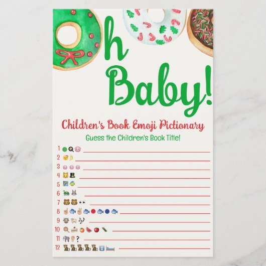 Kerstdonut Baby shower Predicted Game (Voorkant)