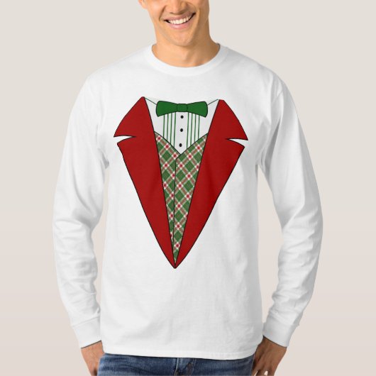 Kerstdoosje T-Shirt, rood en groen T-shirt (Voorkant)