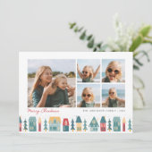 kerstdorp | 5 Foto-collage Feestdagenkaart (Staand voorkant)