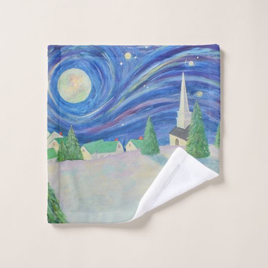 kerstdorp bad handdoek (Wasdoekje)