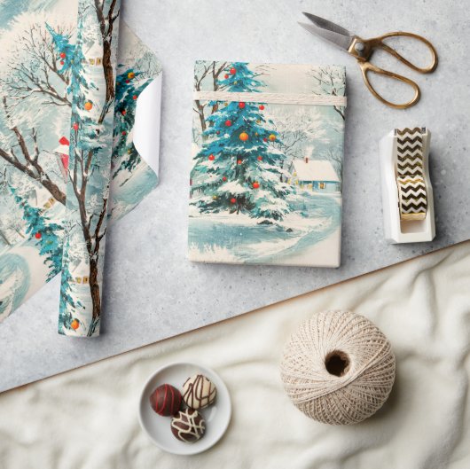  kerstdorp cadeaupapier (Crafts)